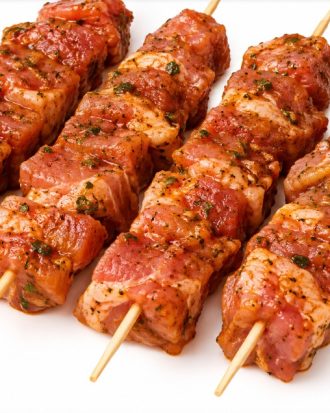 BROCHETTE DE PORC MARINE X4